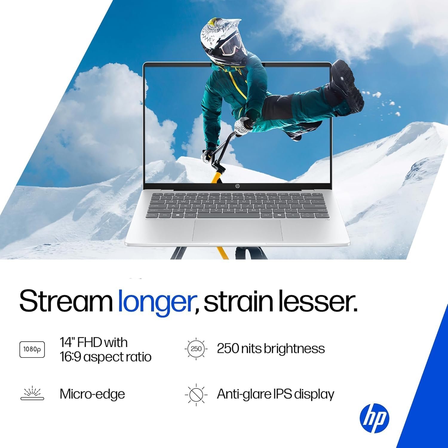 1791004664_602_HP-14-Laptop-Intel-Core-Ultra-7-155H-16GB-DDR5 HP 14 Laptop, Intel Core Ultra 7 155H (16GB DDR5, 512GB SSD) FHD, Anti-Glare, Micro-Edge, 14''/35.6cm, Win11, M365 Basic(1yr)* Office24, Silver, 1.4kg, EP1151TU, Backlit, HD Camera w/Shutter