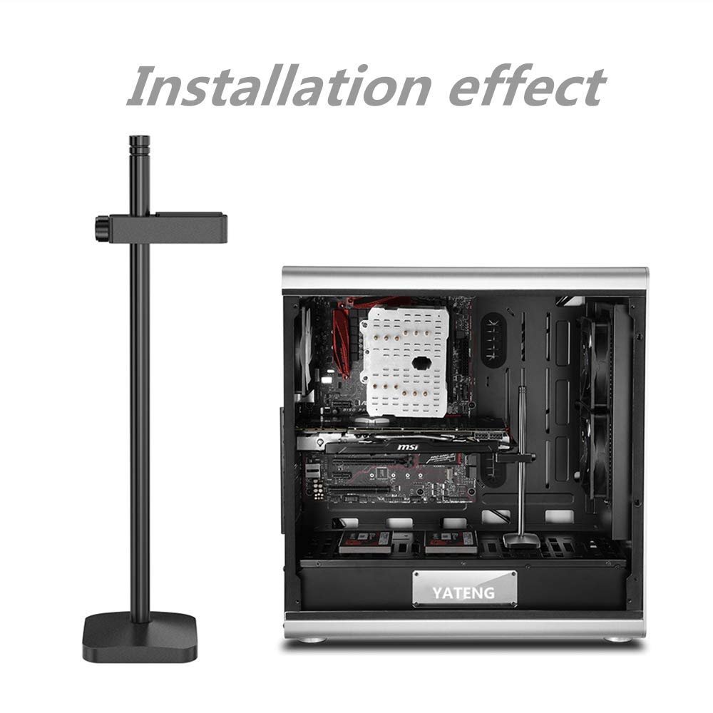 1791040787_9_Graphics-Card-GPU-Brace-Support-Video-Card-Sag-Holder-Bracket Graphics Card GPU Brace Support, Video Card Sag Holder Bracket, Anodized Aerospace Aluminum (Black)