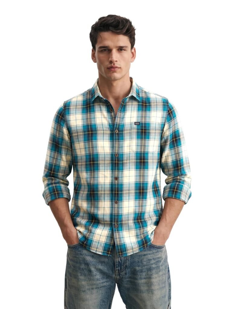 THE Indian Garage CO Men Polycotton Slim Fit Shirt THE Indian Garage CO Men Polycotton Slim Fit Shirt