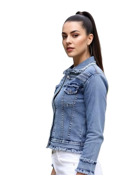 Womens Denim Jacket for Casual Wear Blue Denim Layering Jacket Full Sleeve Style for Everyday Outings Pair with Jeans Dresses Tops and Casual Looks
