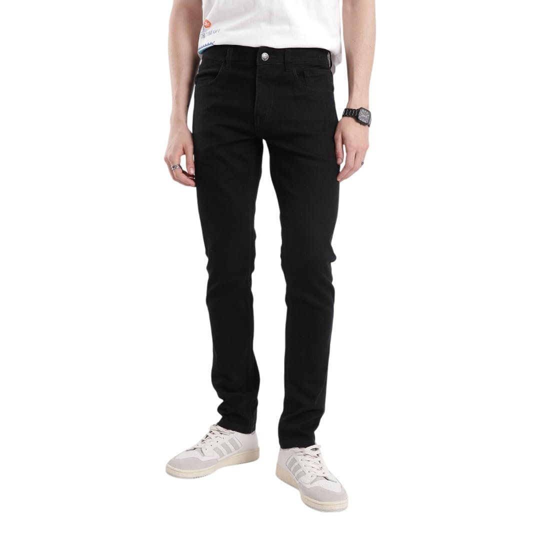WROGN Men’s Cotton Blend Jeans | Solid | Slim Fit