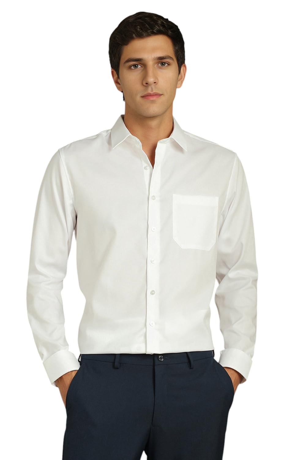 Louis Philippe Men’s Slim Fit Easy to Iron Everyday wear Premium Cotton Full Sleeve Solid Formal Shirt Louis Philippe Men’s Slim Fit Easy to Iron Everyday wear Premium Cotton Full Sleeve Solid Formal Shirt