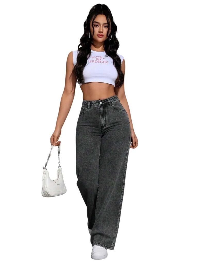 KOTTY Women’s Straight Fit High-Rise Stretchable Jeans