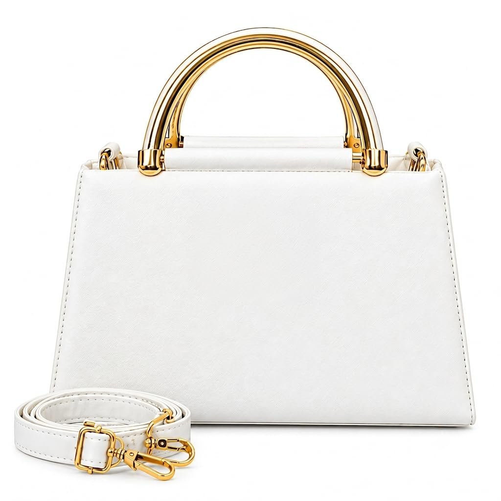 Women’s White PU Leather Handbag