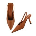 SilverArrow Chunky Heel Bellies Women’s Fashion Pointed Stiletto Heel Pump Shoes for Party and Formal Occasions