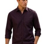 Louis Philippe Men’s Slim Fit Signature Oxford Easy Care, Natural Stretch Full Sleeve Solid Casual Shirt, Cotton