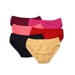 LOURYN KOULYN® Women Cotton Panty Pack of 6 | Ladies Innerwear Full Coverage Brief | Soft Breathable Printed Underwear