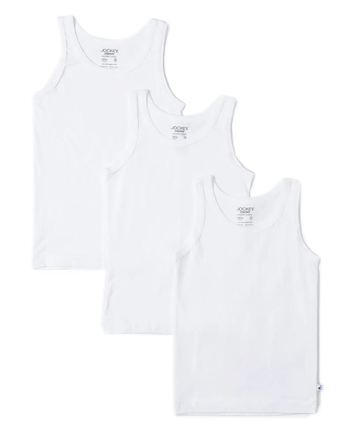 Jockey 3320 Boys Super Combed Cotton Round Neck Sleeveless Vest (Pack of 3)