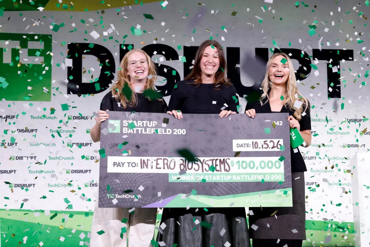 And the winner of Startup Battlefield at Disrupt 2026 is: Intero Biosystems And the winner of Startup Battlefield at Disrupt 2026 is: Intero Biosystems