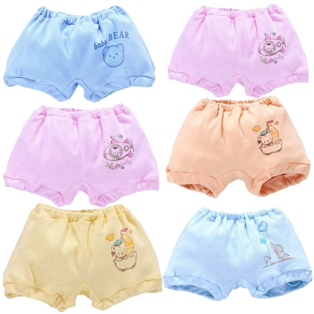 REVOLTEK Baby Boys & Baby Girls Cotton Bloomers | Panties | Brief | Panty Inner Underwear Drawer Pack of 5