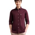 U.S. Polo ASSN. Regular Fit Cotton Shirt for Men | Spread Collar, Long Sleeves with Two Chest Patch Pockets Shirts for Men