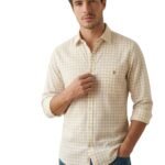 Louis Philippe Men’s Slim Fit Premium Cotton Easy Care, Soft Handfeel Full Sleeve Checks Casual Shirt