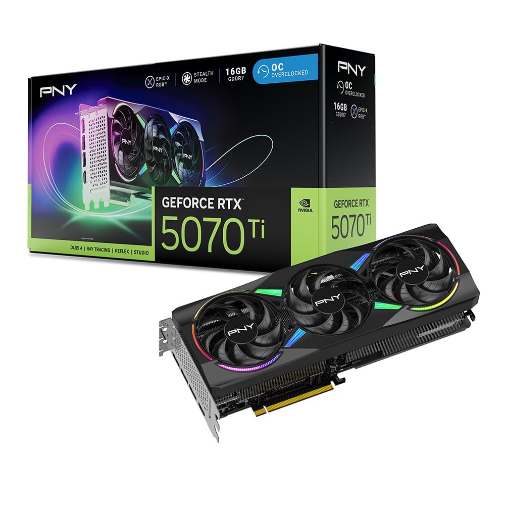 PNY GeForce RTX™ 5070 Ti ARGB Overclocked Triple Fan