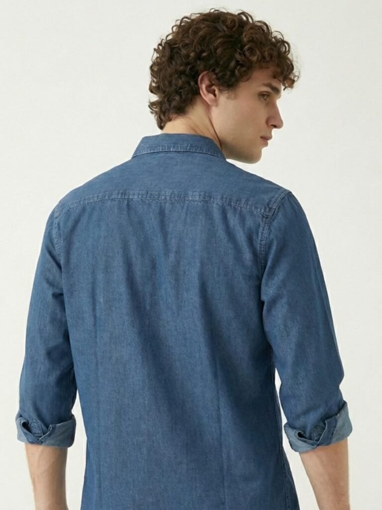 Amazon Brand – INKAST Men Washed Cotton Twill Denim Casual Button Down Shirt | Full Sleeves | Regular Fit | Stylish Summer – Everyday Wear