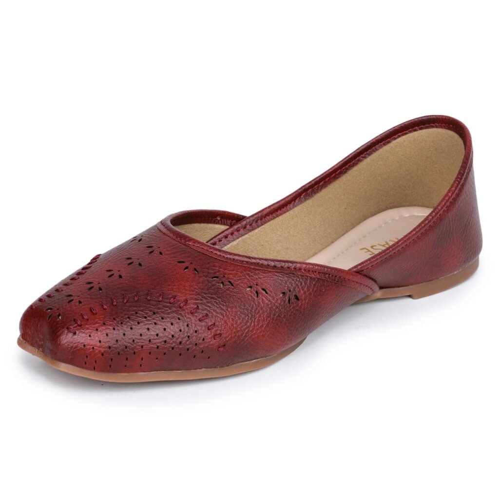 TRASE Traditional Jutti for Women & Girls | Flat Sole, Soft Lining, Cushion Footbed | Casual Wear & Comfortable Ethnic Footwear for Wedding & Festive