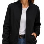 Tagas Women’s Casual Bomber Jacket | Lightweight Zip-Up Jacket with Pockets | Full Sleeve Solid Color Outerwear for Winter, Travel & Daily Wear|oversized jecket|