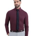 Workday Shirt with Tie Collar for Men |Long Sleeve| Regular Fit| Superior Stretch| Wrinkle Free| Shape Retention| Detachable Collar Bone| Anti-Viral Finish| UPF 50+
