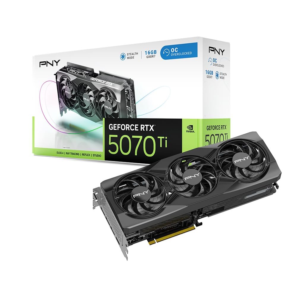 PNY GeForce RTX™ 5070Ti 16GB OC Triple Fan Gaming Graphics Card DLSS 4 – VCG5070T16TFXPB1-O PNY GeForce RTX™ 5070Ti 16GB OC Triple Fan Gaming Graphics Card DLSS 4 – VCG5070T16TFXPB1-O