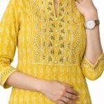 Stylish Women Straight Fit Kurti with Traditional Modern Fusion Design for Everyday Fashion Appeal