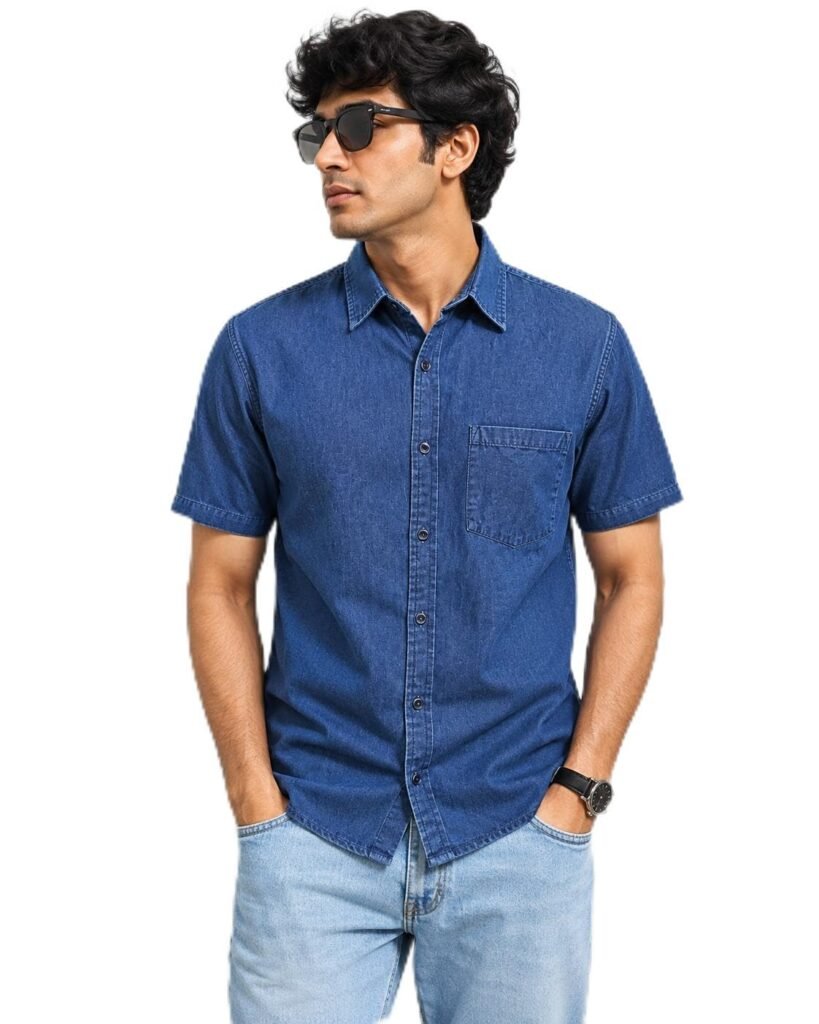 Men’s Denim Shirt with Single Pocket Men’s Denim Shirt with Single Pocket