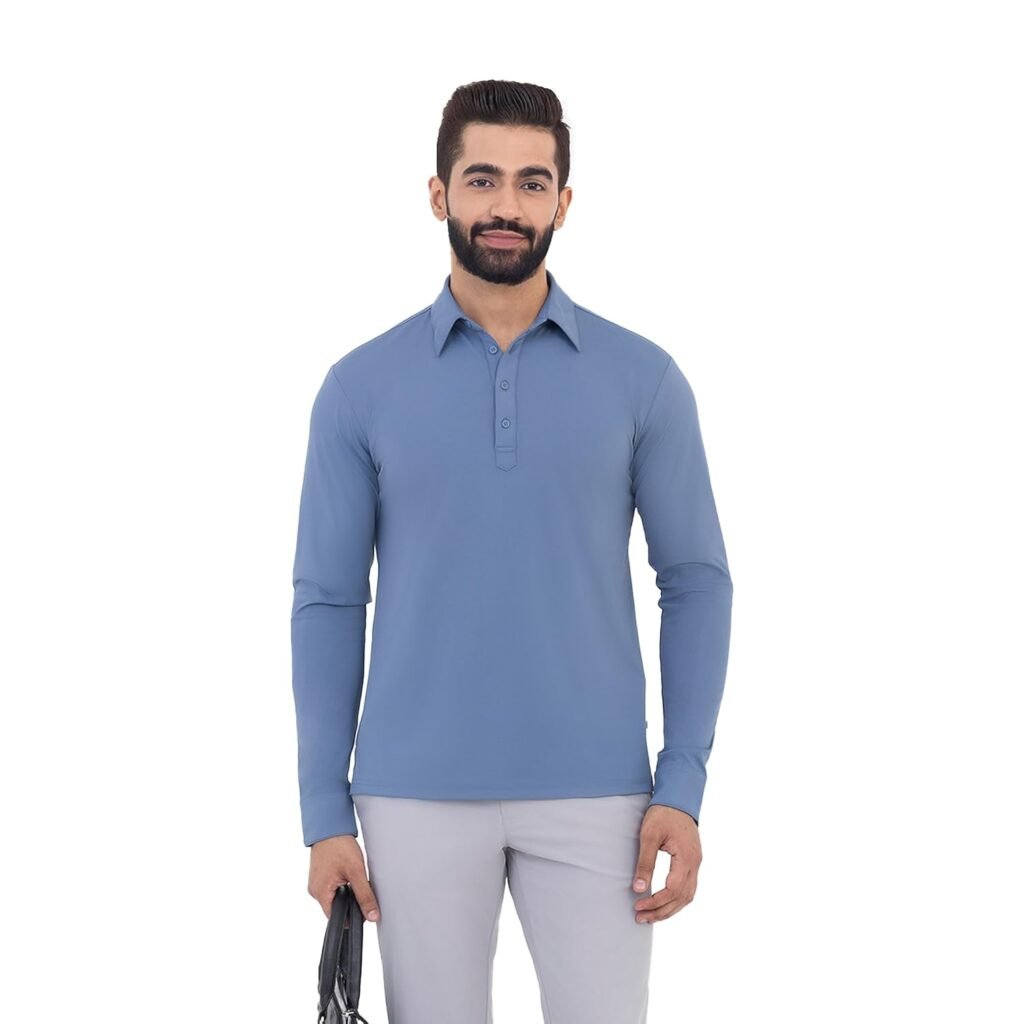 Metal Blue Men’s Work Shirt Polo | Formal Office Wear Shirt | Smart Polo Shirt for Men | Daily Office & Business Casual Wear| Metal Blue Men’s Work Shirt Polo | Formal Office Wear Shirt | Smart Polo Shirt for Men | Daily Office & Business Casual Wear|