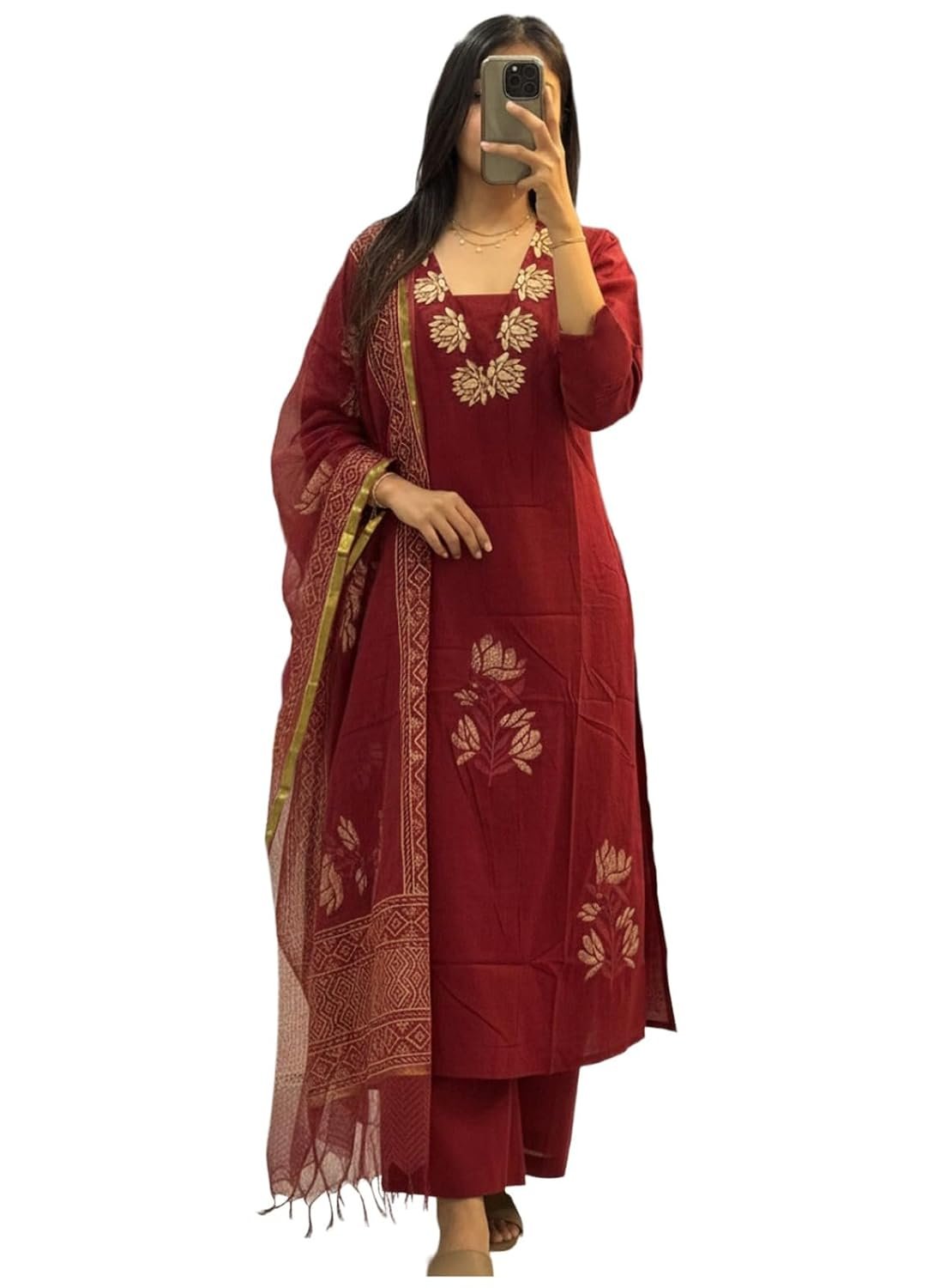 ANNI Designer Women’s Rayon Viscose Straight fit Printed Embroidered Kurta with Pant & Dupatta | Ethnic Kurta Set for Women | Daily, Office & Festive Traditional