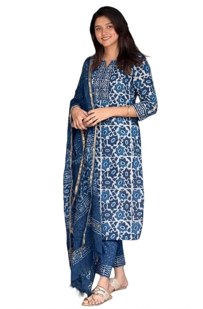 KLOSIA Women’s Printed Straight Kurta and Pant with Dupatta Set KLOSIA Women’s Printed Straight Kurta and Pant with Dupatta Set