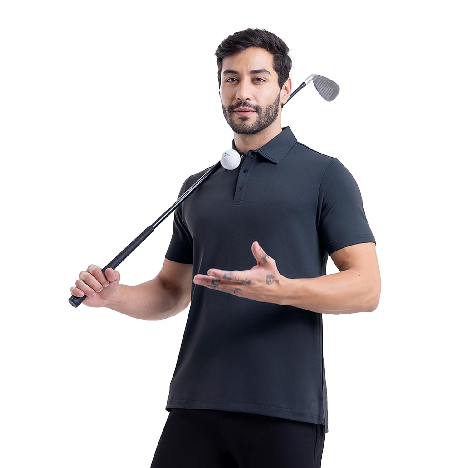 Navy Men’s Work X Golf No-Sweat Polo | Moisture-Wicking Performance Polo Shirt | Breathable & Lightweight Polo (in, Alpha, L)