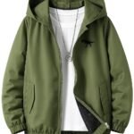 TAGAS Boys Hooded Jacket | Full Sleeve Front Zip Lightweight Casual Jacket with Pockets | Stylish Outdoor Wear for Kids & Teen Boys| Kids Boys & Girls Unisex Warm Full Sleeves Jacket