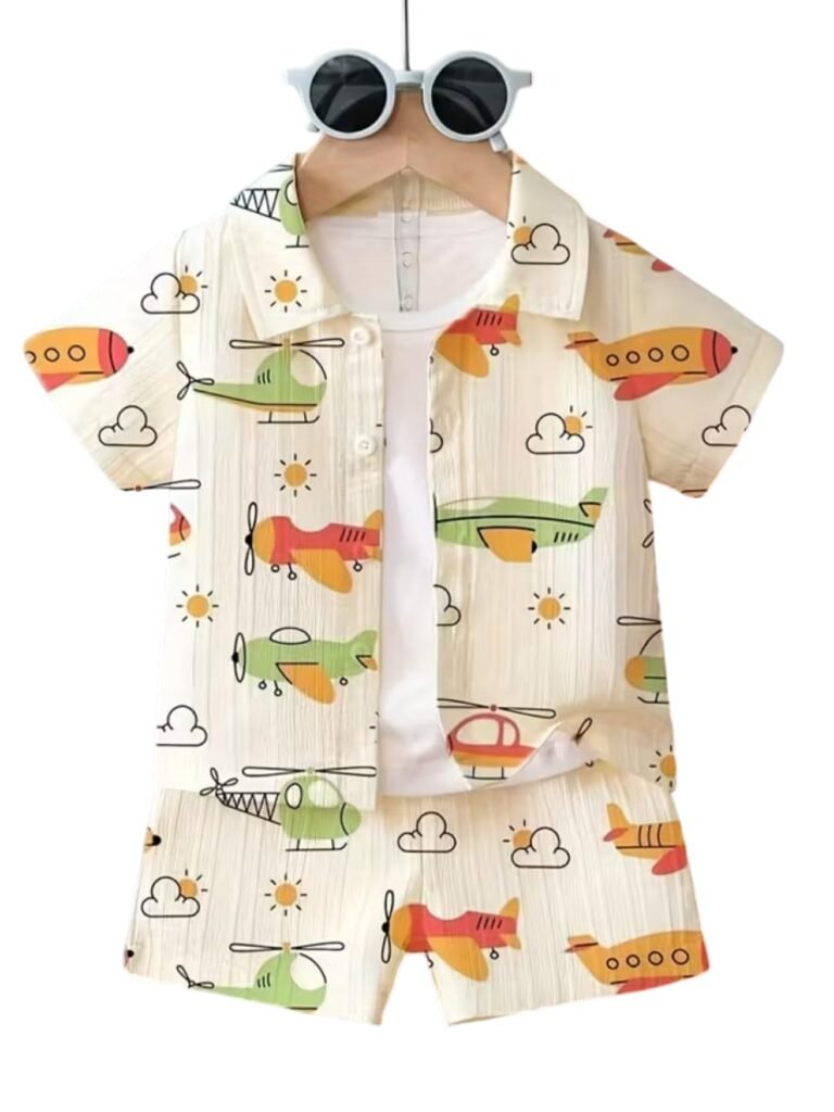 Stylish Boys Co-ord Dress Set | Printed Shirts and Shorts for Kids Clothes Stylish Boys Co-ord Dress Set | Printed Shirts and Shorts for Kids Clothes