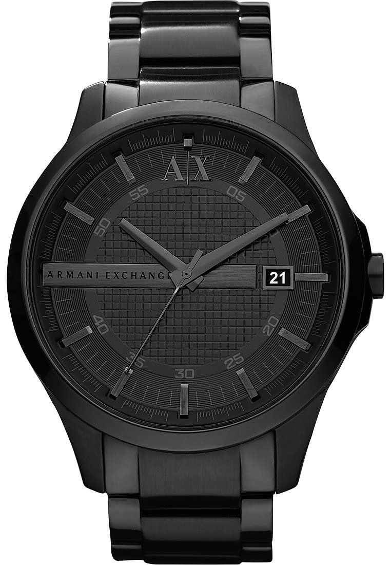 Armani Exchange Analog Men’s Stainless Steel Watch AX2104 (Black Dial Black Colored Strap)