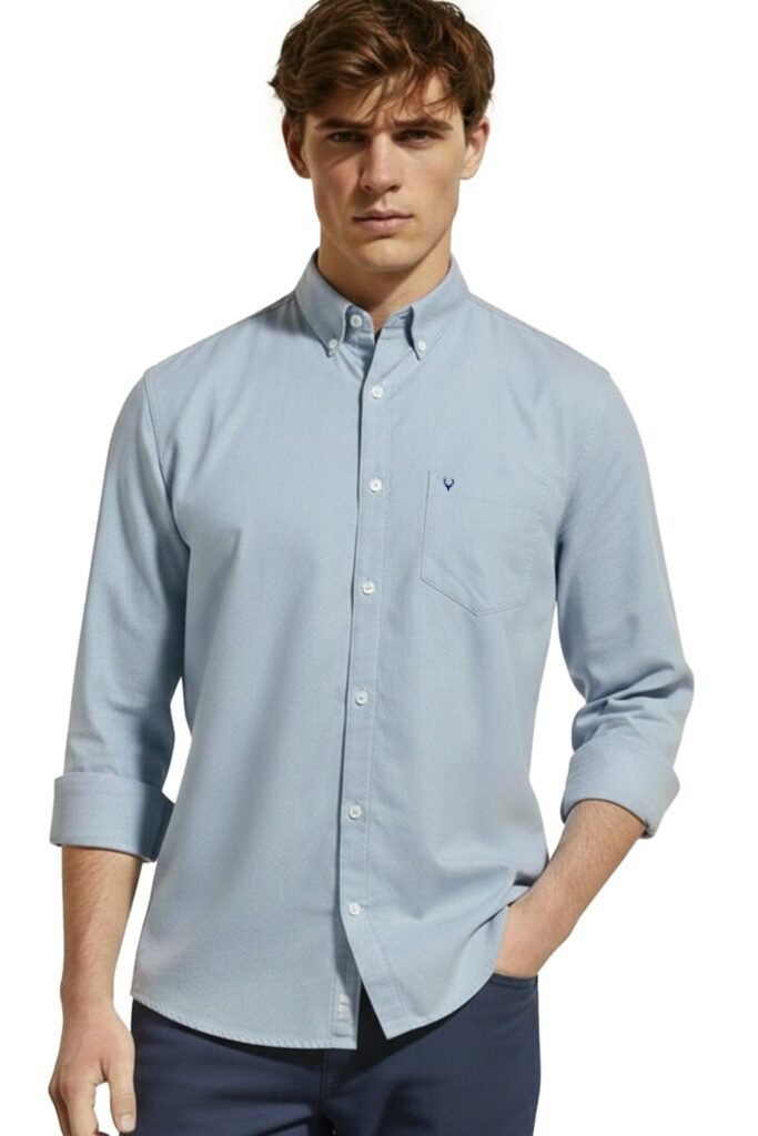 Allen Solly Men’s Cotton Buttoned Down Shirt | Classic Fit, Soft Breathable Fabric, Smart Casual & Office Wear Allen Solly Men’s Cotton Buttoned Down Shirt | Classic Fit, Soft Breathable Fabric, Smart Casual & Office Wear