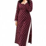 Rayon Long Kurti for Girls Printed Full Sleeve