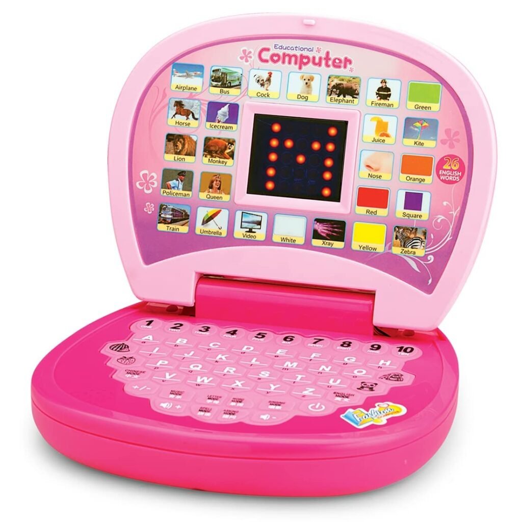 Gooyo GY-2020A Educational Learning Laptop Toy with LED Display and Musical Effects | Play & Learn with Fun | Indoor Toy for Kids | Educational Toy | Pink | 3xAA Battery (Not Included) Gooyo GY-2020A Educational Learning Laptop Toy with LED Display and Musical Effects | Play & Learn with Fun | Indoor Toy for Kids | Educational Toy | Pink | 3xAA Battery (Not Included)