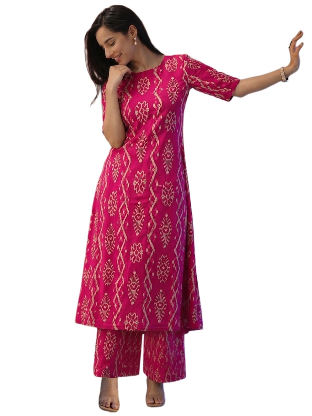 ANNI Designer Co Ord Set for Women Viscose Printed | A Line Kurta Palazzo Set for Woman | Round Neck Elbow Sleeve Ethnic Dress Stylish Coord Outfit Trendy Womens Clothing ANNI Designer Co Ord Set for Women Viscose Printed | A Line Kurta Palazzo Set for Woman | Round Neck Elbow Sleeve Ethnic Dress Stylish Coord Outfit Trendy Womens Clothing