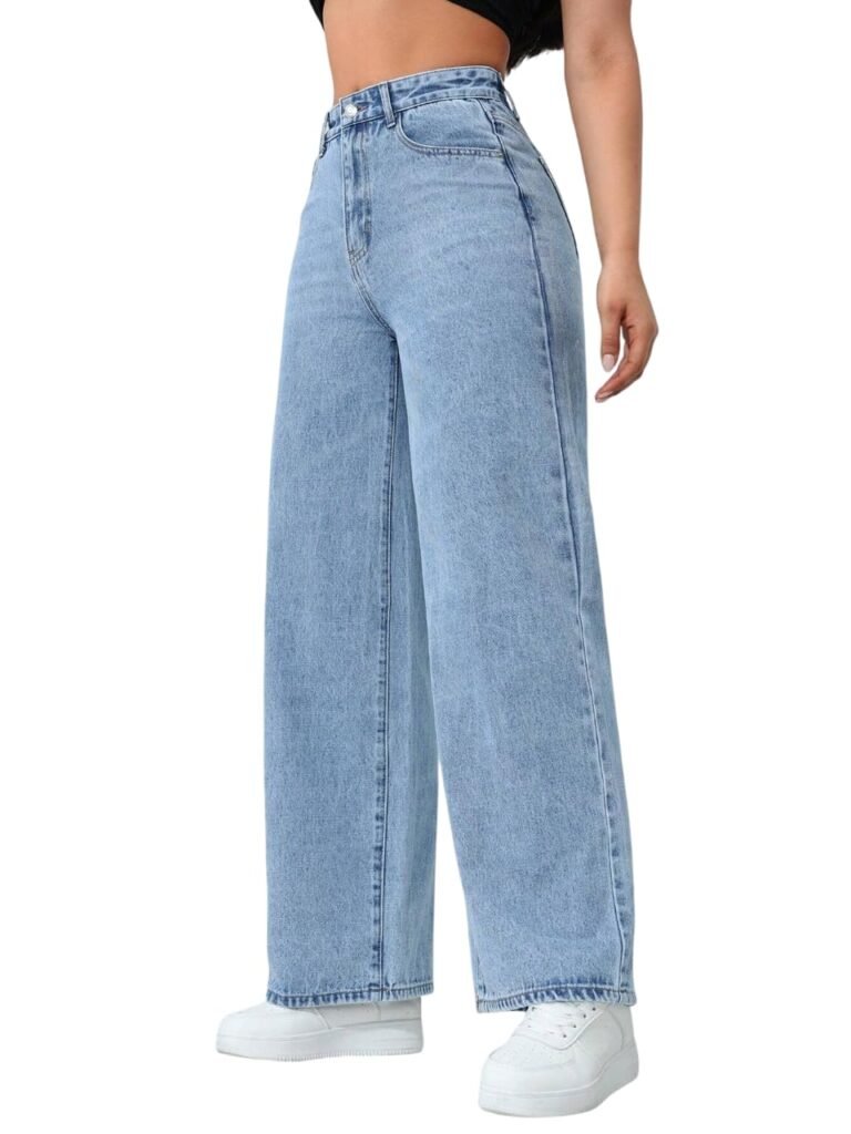 TAGAS Women’s High Waisted Wide Leg Jeans – Baggy Denim Pants, Loose Fit Casual Straight Leg Pant for Girls & Womens
