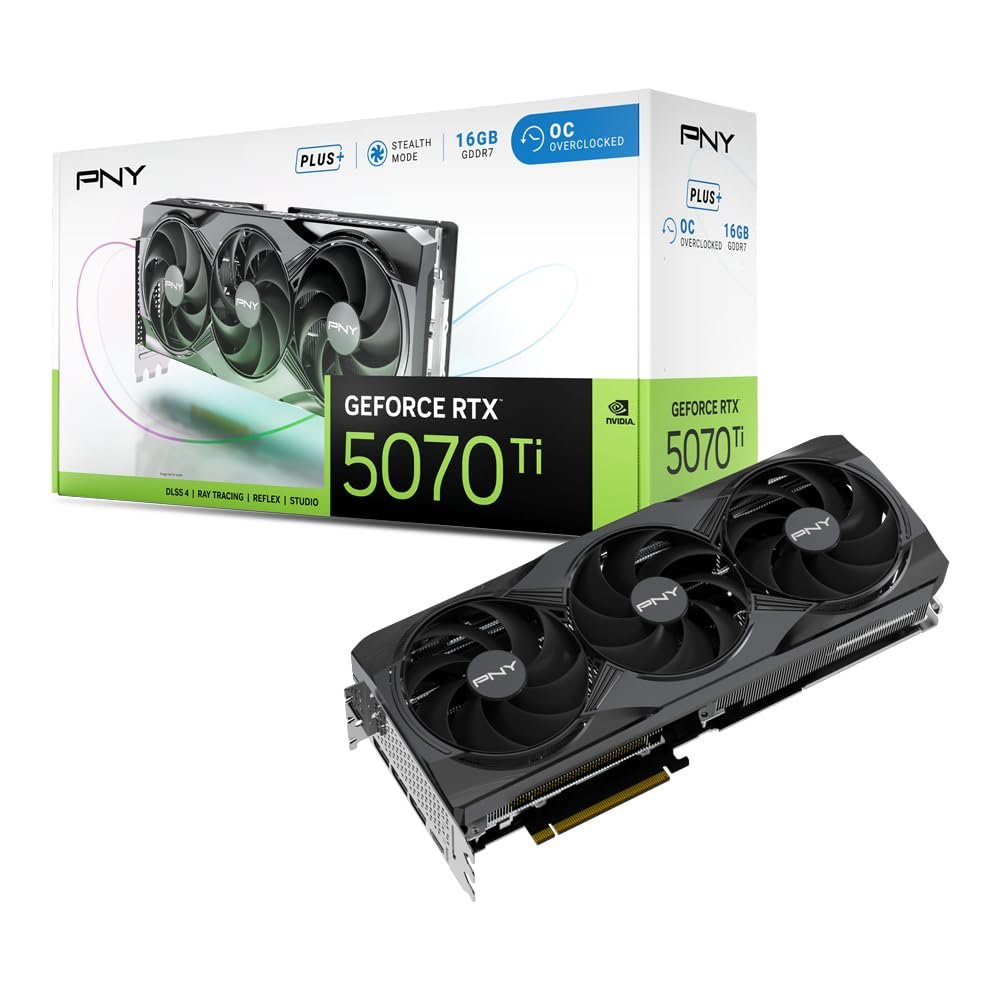 PNY NVIDIA GeForce RTX™ 5070 Ti OC Triple-Fan Plus, Graphics Card