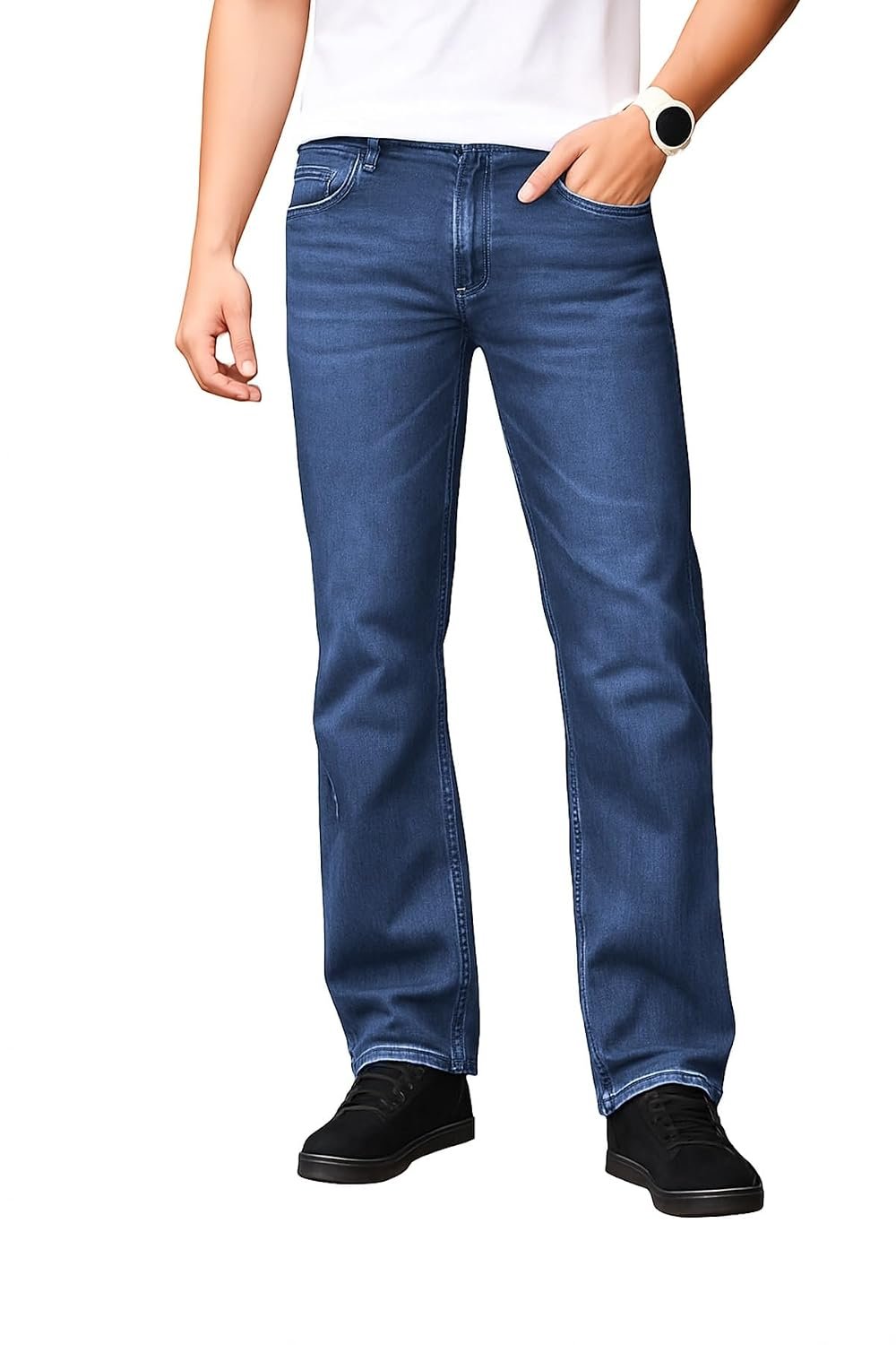 Ben Martin Men’s Smart Fit Stretchable Jeans || Mid-Rise Denim Pants with Whisker Wash || Premium Casual Wear Jean for Men || 5 Pocket Jean’s for Men’s (1)