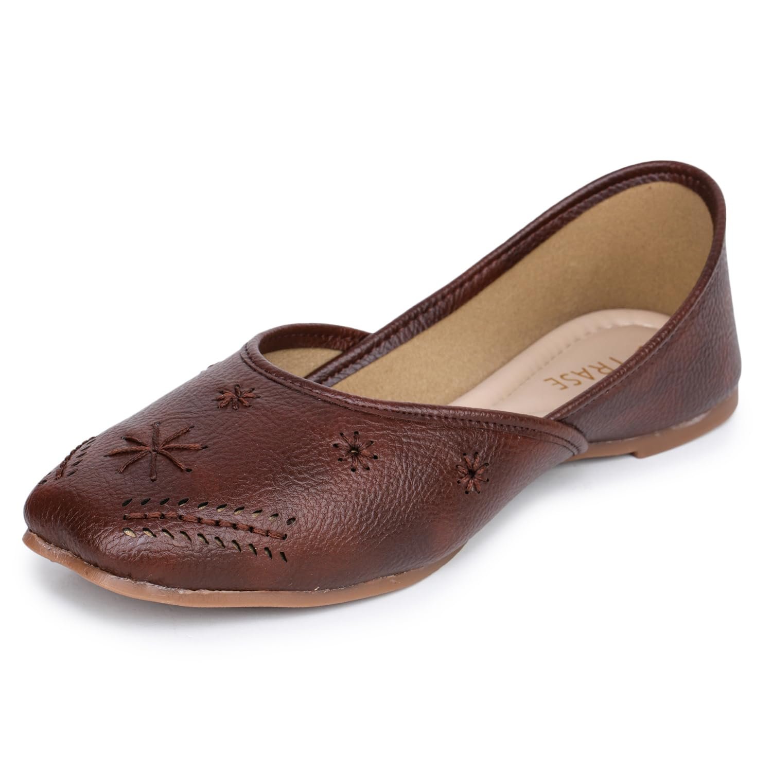 TRASE Traditional Jutti for Women & Girls | Flat Sole, Soft Lining, Cushion Footbed | Comfortable Ethnic Footwear for Festive, Wedding & Casual Wear