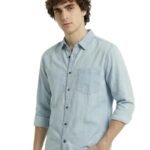Amazon Brand – INKAST Men Washed Cotton Twill Denim Casual Button Down Shirt | Full Sleeves | Regular Fit | Stylish Summer – Everyday Wear