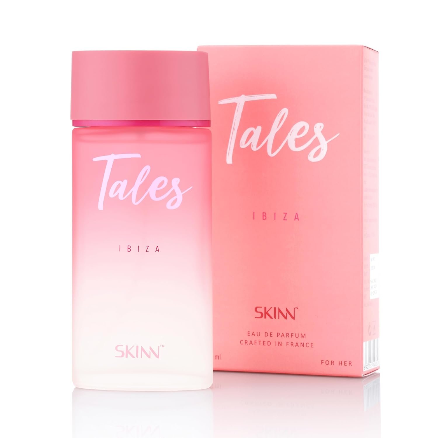 Skinn by Titan | Tales Ibiza Perfume – 100 ml | for Woman | Gift for Women | Premium Fragrance | Grooming Essentials | Long Lasting Smell |Floral & Fruity| Eau De Parfum