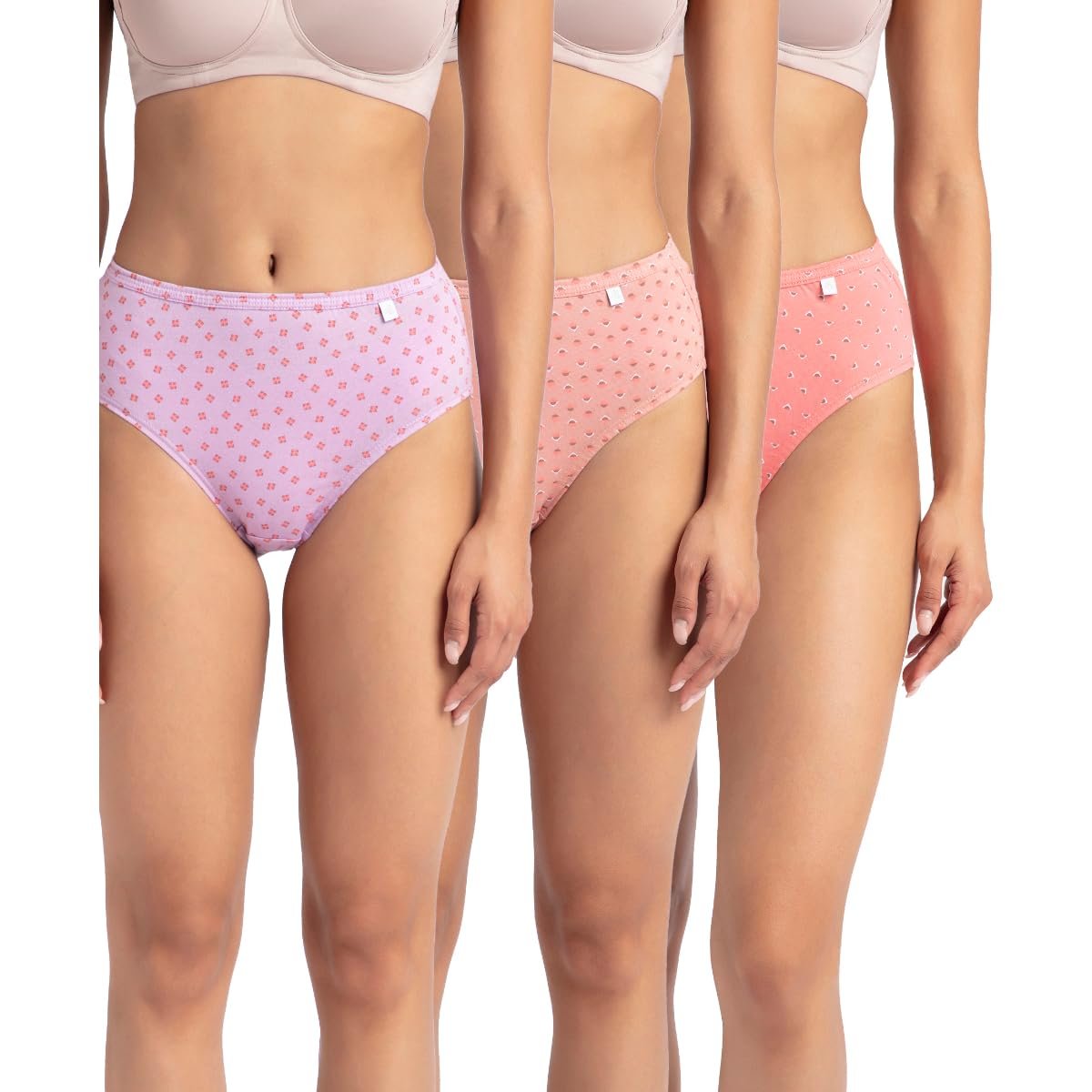 Jockey 1406 Women Cotton Hipster (Pack of 3, Colors & Prints May Vary)