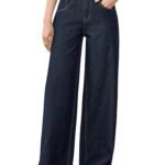 GRECIILOOKS Denim Jeans for Women High Rise Waist | Relaxed Baggy Jeans for Woman Bootcut Wide Leg | Casual Loose Fit Denim Jean with Secure Zip & Button Closure | Stylish Everyday Wear Pant