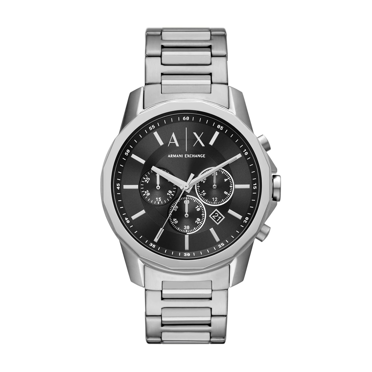 Armani Exchange Stainless Steel Analog Black Dial Men Watch-Ax1720, Silver Band Armani Exchange Stainless Steel Analog Black Dial Men Watch-Ax1720, Silver Band