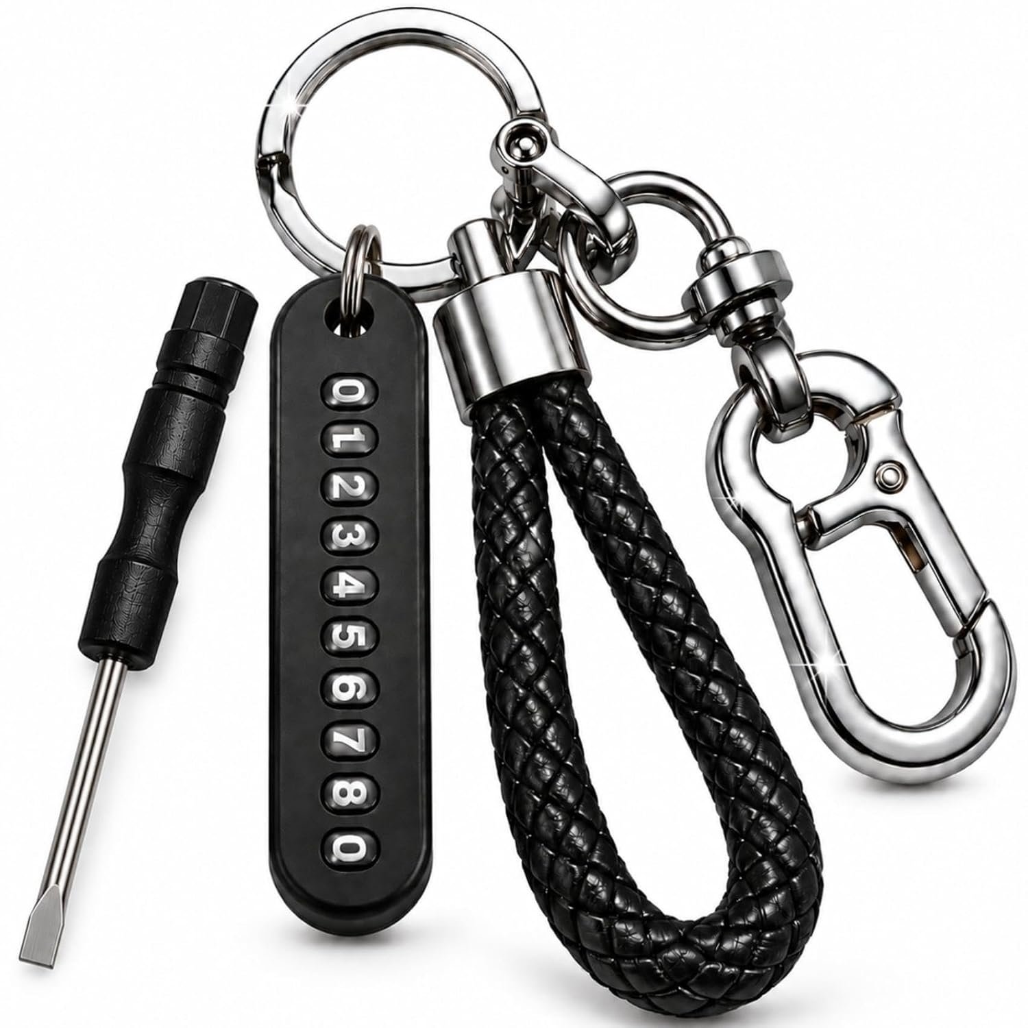 PulGos 𝗣𝗿𝗲𝗺𝗶𝘂𝗺 Keychain for Bike, Car & Scooter | Anti-Lost Metal Key Chain with Hook Clip & Number Tag | Heavy Duty & Stylish Keyring Accessory for Backpack & Handbag | Gift for Men & Women