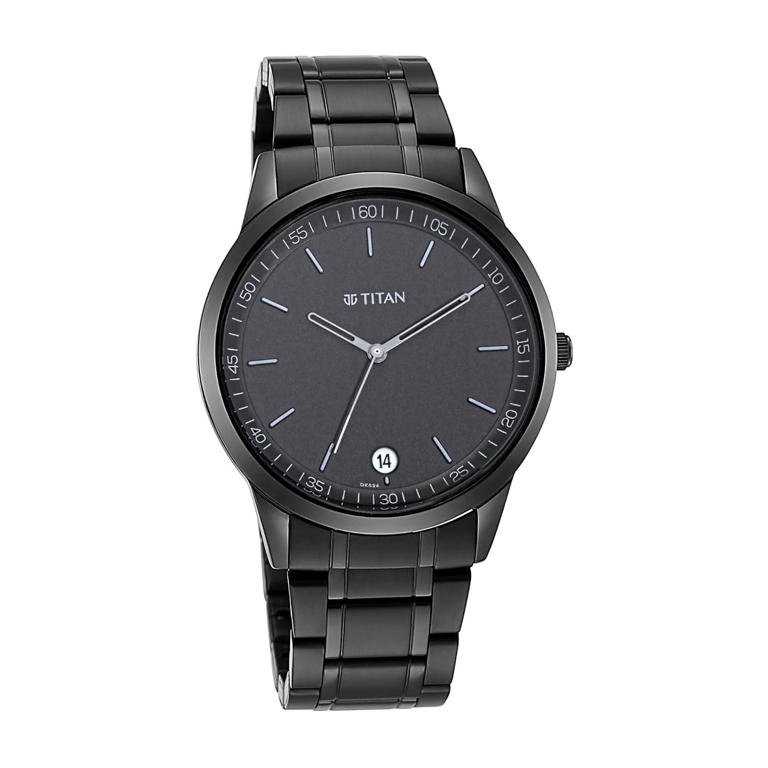 Titan Minimalist Quartz Analog with Date Black Dial Black Metal Strap Watch For Men – NT1806NM01