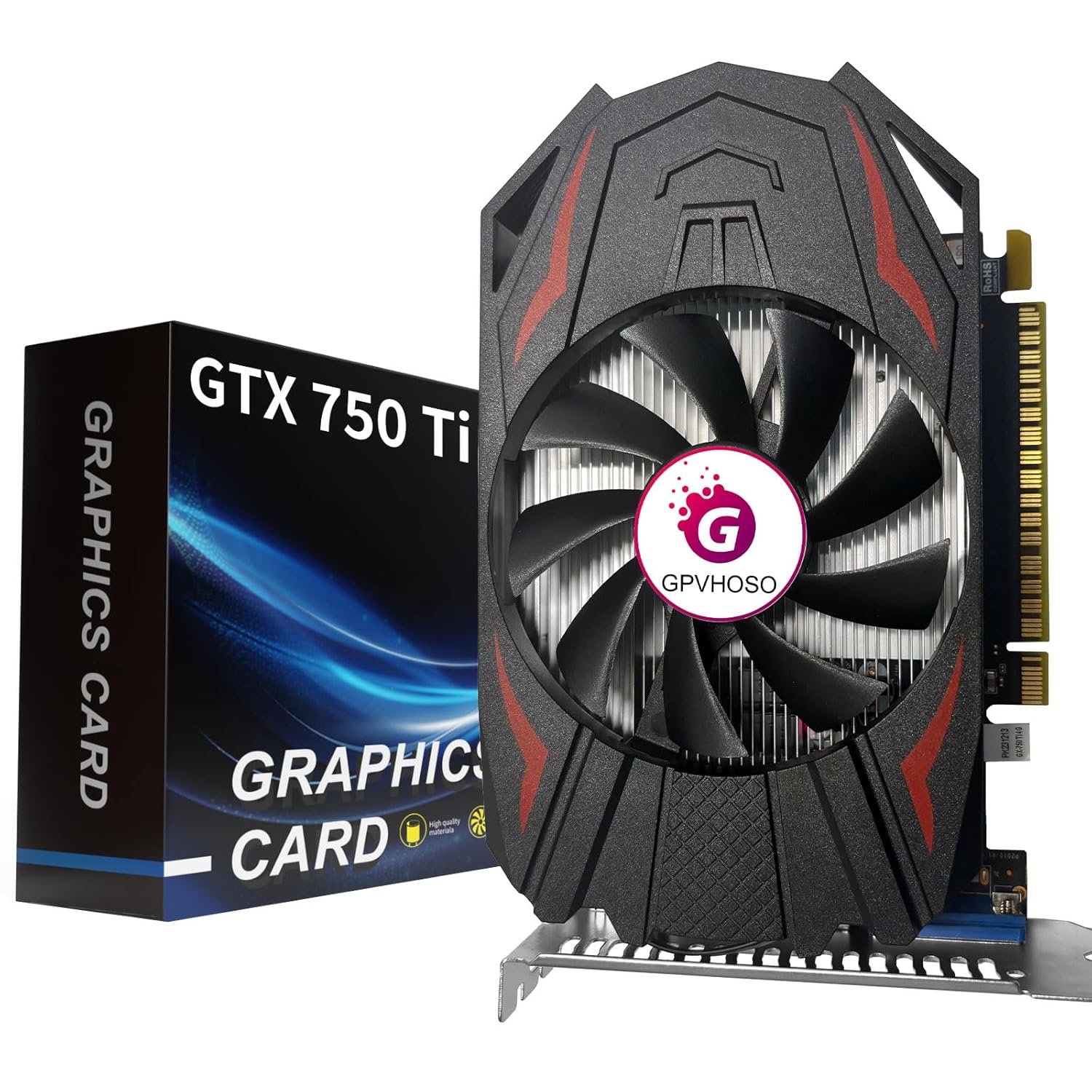 GTX 750Ti 4GB GDDR5 Graphics Card, 128bit 640SP Direct X12 Computer Video Cards, PCI Express 3.0×16 Interface, VGA, HDMI, DVI-D, Low Power GPU for Working Gaming