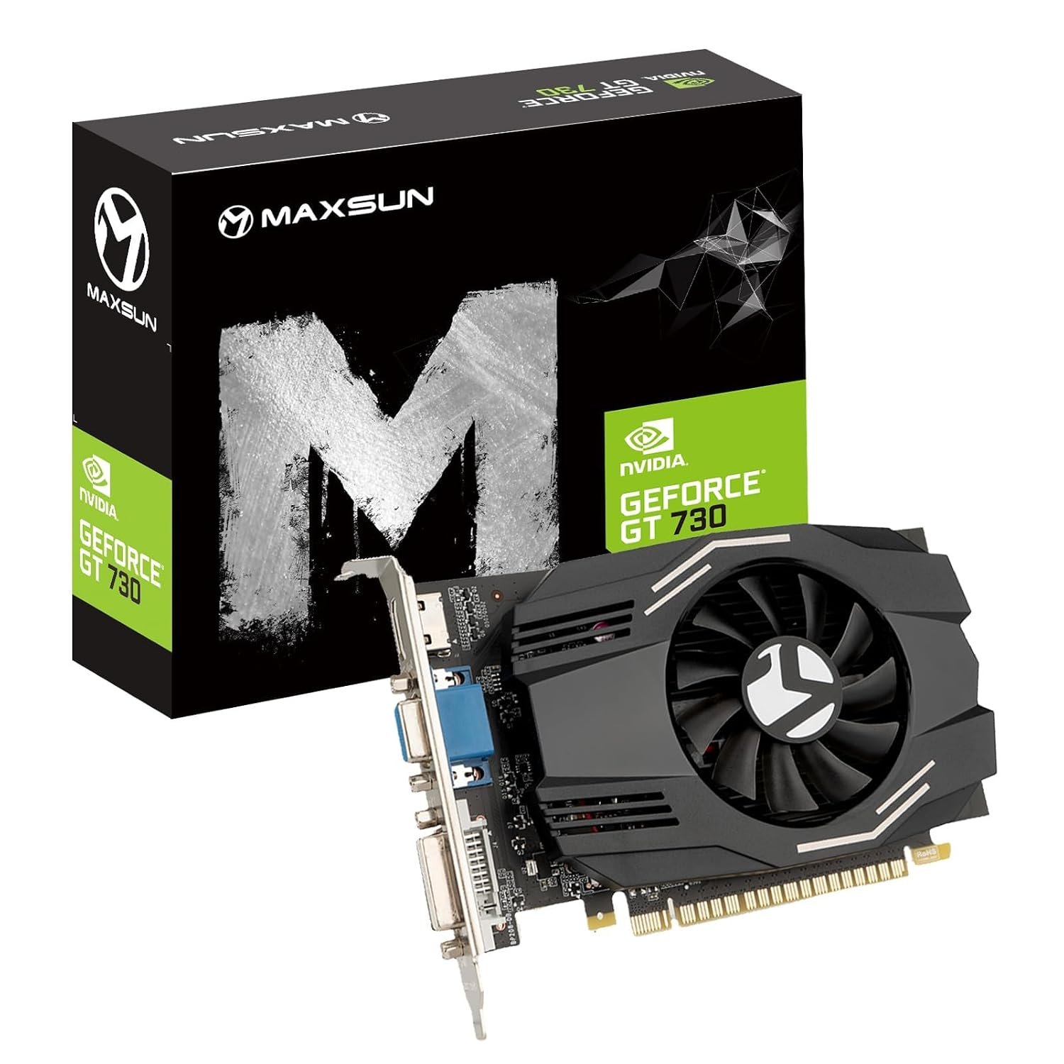 maxsun GeForce GT 730 4GB Video Graphics Card GPU for Computer PC 128 Bit DDR3 ITX Design PCI Express DVI-I, HDMI, VGA Multi Screen
