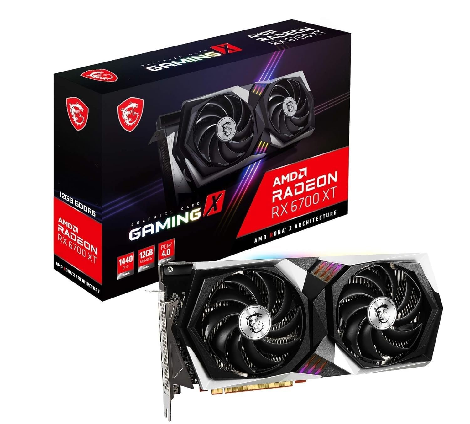 RX 6700 XT Radeon Gaming X 12G Graphics Card – 12GB GDDR6 192-Bit Gaming GPU, Twin FROZR 8 Cooling, TORX Fan 4.0, PCIe Gen 4, HDMI 2.1, DisplayPort 1.4a, AMD RDNA 2 Graphics Card with 1 Year Warranty RX 6700 XT Radeon Gaming X 12G Graphics Card – 12GB GDDR6 192-Bit Gaming GPU, Twin FROZR 8 Cooling, TORX Fan 4.0, PCIe Gen 4, HDMI 2.1, DisplayPort 1.4a, AMD RDNA 2 Graphics Card with 1 Year Warranty