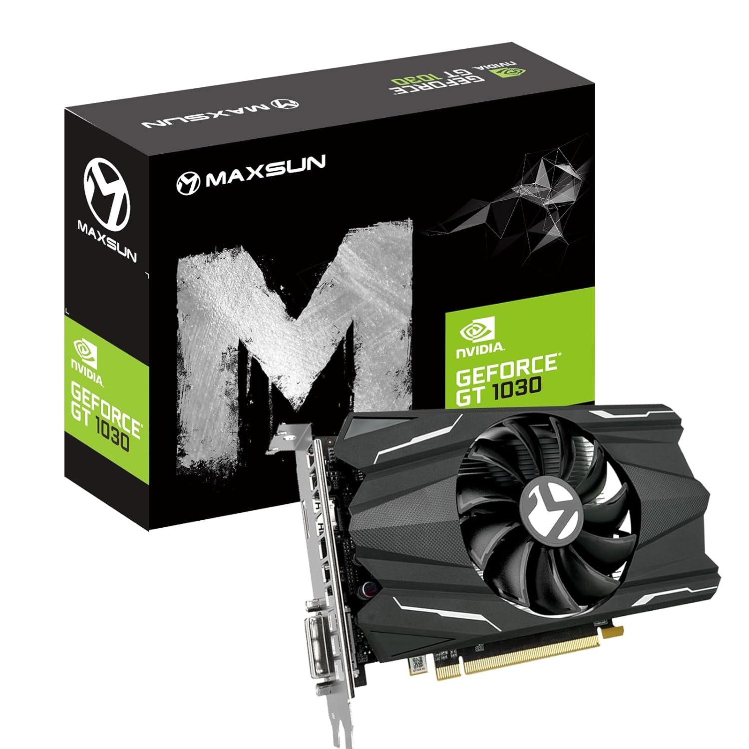 maxsun GEFORCE GT 1030 4GB GDDR4 Video Display Graphics Card GPU mini ITX Design, HDMI, DVI-D, Single Fan Cooling System